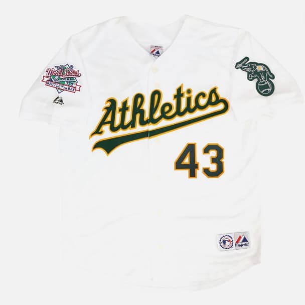 Dennis Eckersley Oakland Athletics 1989 World Series Home White Jersey Men's