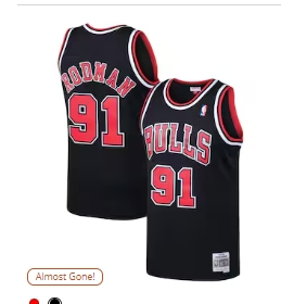 Dennis Rodman Chicago Bulls Mitchell & Ness 1997-98 Hardwood Classics Swingman Jersey - Black