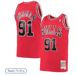 Dennis Rodman Chicago Bulls Mitchell & Ness Hardwood Classics Swingman Jersey - Red