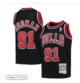 Dennis Rodman Chicago Bulls Mitchell & Ness Youth 1997-98 Hardwood Classics Swingman Jersey - Black