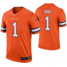 Denver Broncos #1 Marquette King Orange Color Rush Legend Jersey