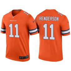 Denver Broncos #11 Carlos Henderson Orange Color Rush Legend Jersey