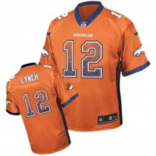 Denver Broncos #12 Paxton Lynch Orange Drift Fashion Jersey