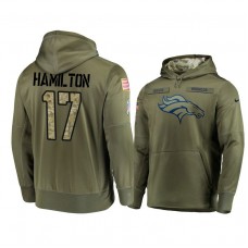 Denver Broncos #17 DaeSean Hamilton Olive Pullover Hoodie 2018 Salute To Service