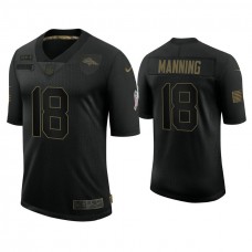 Denver Broncos #18 Peyton Manning Black 2020 Salute to Service Limited Jersey