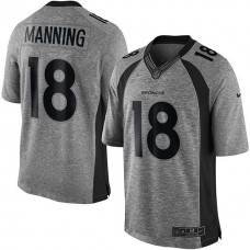 Denver Broncos #18 Peyton Manning Gridiron Gray Limited Jersey