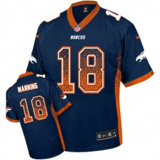 Denver Broncos #18 Peyton Manning Navy Blue Drift Fashion Jersey
