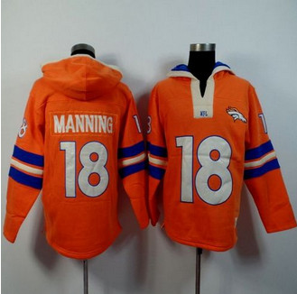 Denver Broncos #18 Peyton Manning Orange Player Winning Method Pullover NFL Hoodie