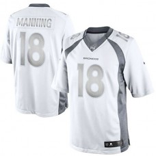 Denver Broncos #18 Peyton Manning White Platinum Limited Jersey