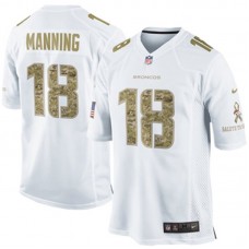 Denver Broncos #18 Peyton Manning White Salute To Service Jersey
