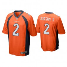 Denver Broncos #2 Patrick Surtain II Orange 2021 NFL Draft Game Jersey