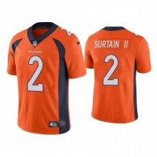 Denver Broncos #2 Patrick Surtain II Orange 2021 NFL Draft Vapor Limited Jersey