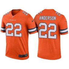 Denver Broncos #22 C.J. Anderson Orange Color Rush Legend Jersey