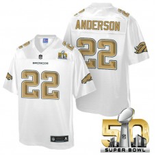 Denver Broncos #22 C.J. Anderson White 2016 Super Bowl 50th Pro Line Fashion Jersey
