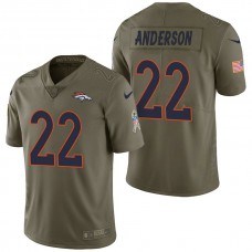 Denver Broncos #22 CJ Anderson Olive 2017 Salute to Service Limited Jersey