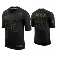 Denver Broncos #22 Kareem Jackson Black 2020 Salute to Service Limited Jersey