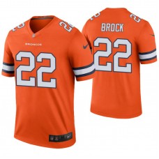 Denver Broncos #22 Tramaine Brock Orange Color Rush Legend Jersey