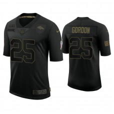 Denver Broncos #25 Melvin Gordon Black 2020 Salute to Service Limited Jersey