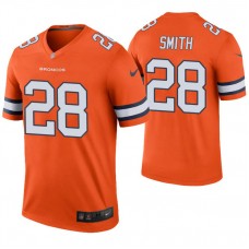 Denver Broncos #28 C.J. Smith Orange Color Rush Legend Jersey