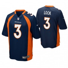 Denver Broncos #3 Drew Lock 2019 NFL Draft Navy Game Jersey