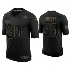 Denver Broncos #30 Phillip Lindsay Black 2020 Salute to Service Limited Jersey