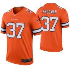 Denver Broncos #37 Royce Freeman Orange Color Rush Legend Jersey