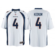 Denver Broncos #4 Case Keenum White Game Jersey