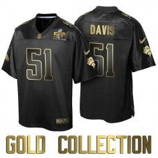 Denver Broncos #51 Todd Davis Super Bowl 50th Black Gold Collection Jersey