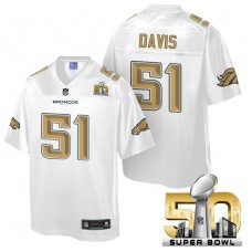 Denver Broncos #51 Todd Davis White 2016 Super Bowl 50th Pro Line Fashion Jersey