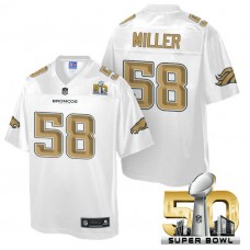 Denver Broncos #58 Von Miller White 2016 Super Bowl 50 Pro Line Fashion Jersey