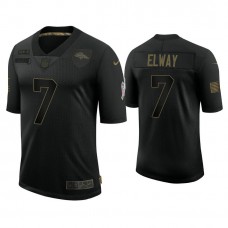 Denver Broncos #7 John Elway Black 2020 Salute to Service Limited Jersey