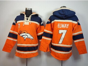 Denver Broncos #7 John Elway Orange Sawyer Hooded Sweatshirt NFL Hoodie