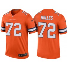 Denver Broncos #72 Garett Bolles Orange Color Rush Legend Jersey