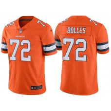Denver Broncos #72 Garett Bolles Orange Vapor Untouchable Color Rush Limited Jersey