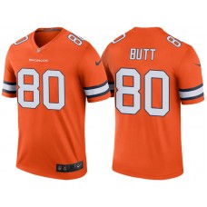 Denver Broncos #80 Jake Butt Orange Color Rush Legend Jersey