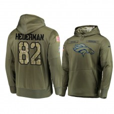 Denver Broncos #82 Jeff Heuerman Olive Pullover Hoodie 2018 Salute To Service