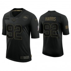 Denver Broncos #92 Jonathan Harris Black 2020 Salute to Service Limited Jersey