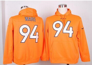 Denver Broncos #94 DeMarcus Ware Orange Pullover NFL Hoodie