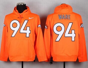 Denver Broncos #94 DeMarcus Ware Orange Pullover NFL Hoodie