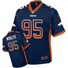 Denver Broncos #95 Derek Wolfe Navy Blue Drift Fashion Jersey