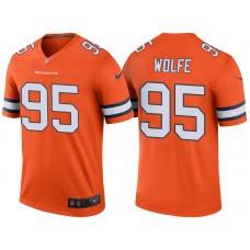 Denver Broncos #95 Derek Wolfe Orange Color Rush Legend Jersey