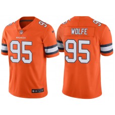 Denver Broncos #95 Derek Wolfe Orange Color Rush Limited Jersey