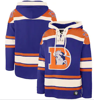 Denver Broncos '47 Throwback Lacer Pullover Hoodie – Royal