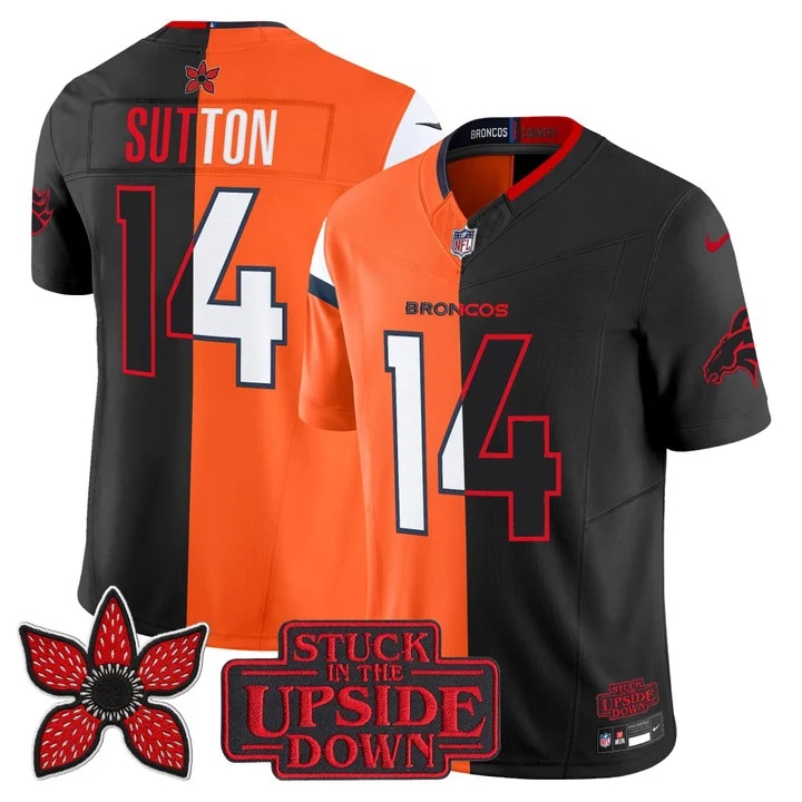 Denver Broncos 'Upside Down Edition' Vapor Limited Custom Jersey - All Stitched Courtland Sutton 14
