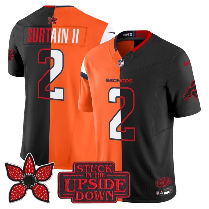 Denver Broncos 'Upside Down Edition' Vapor Limited Custom Jersey - All Stitched Patrick Surtain II 2