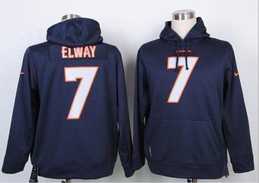 Denver Broncos 7 John Elway Pullover Hoodie Navy Blue