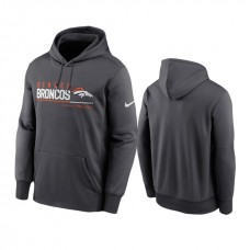 Denver Broncos Anthracite Prime Logo Name Split Hoodie