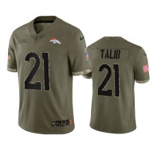 Denver Broncos Aqib Talib Nike Olive 2022 Salute To Service Limited Jersey