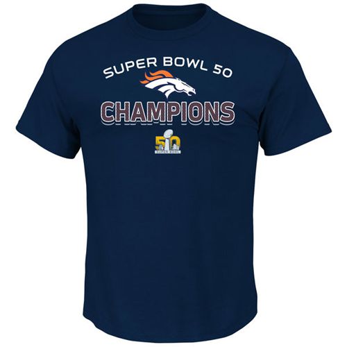 Denver Broncos Majestic Super Bowl 50 Champions Beyond Victory T-Shirt Navy