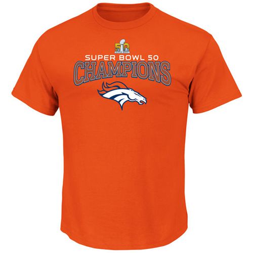 Denver Broncos Majestic Super Bowl 50 Champions Choice VIII T-Shirt Orange